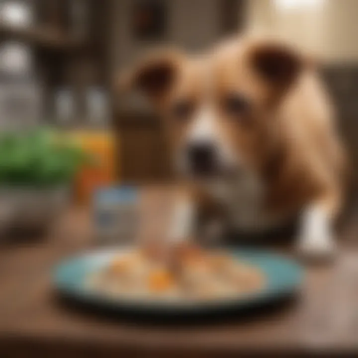 A plate showcasing alternative dog-friendly foods for diarrhea