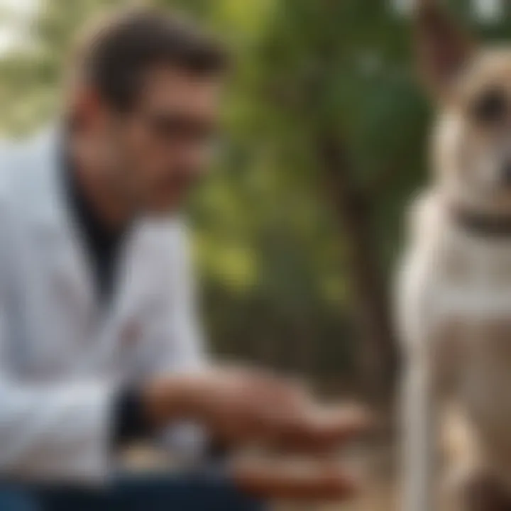 Veterinarian discussing dietary options with a dog owner