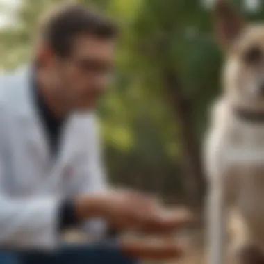 Consulting a Veterinarian on Dietary Choices Veterinarian discussing dietary options with a dog owner