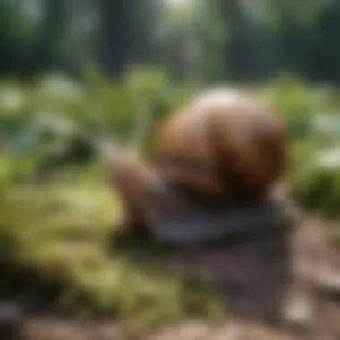 Sustainable Snail Management Practices A gardener implementing sustainable practices to manage snail populations effectively.