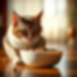 Innovative spill-proof cat food bowl showcasing its unique design