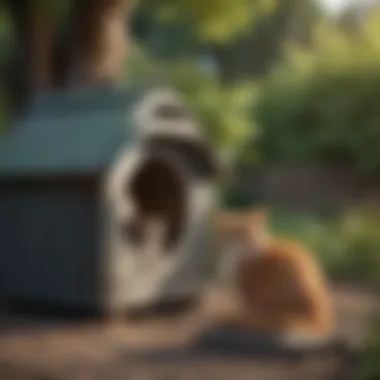 Cozy Cat Shelter in Backyard A cozy cat shelter in a backyard