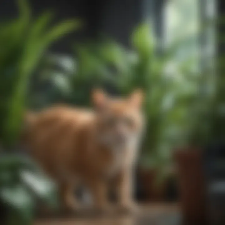 A selection of cat-friendly plants in a vibrant display