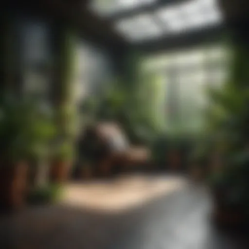 A lush indoor garden showcasing a variety of houseplants