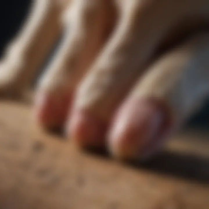 Close-up of a dog’s paw, highlighting joint movement