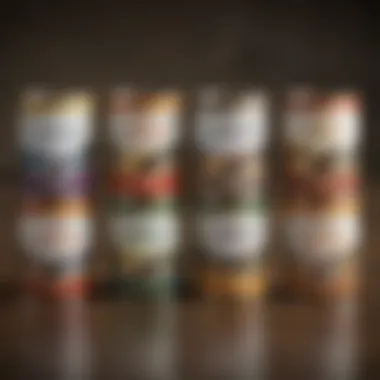 A selection of Taste of the Wild wet dog food cans lined up, highlighting the variety available.