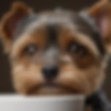 Close-up of a Teacup Yorkie Terrier's expressive eyes