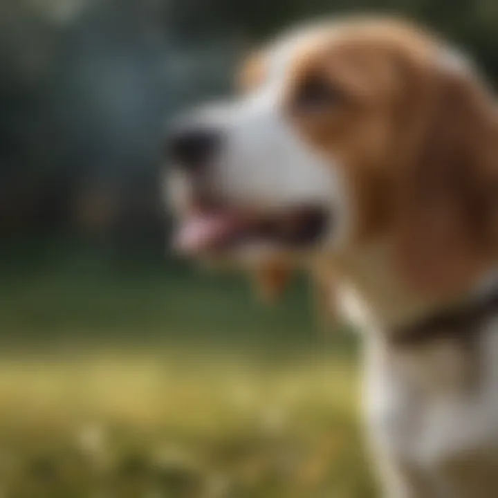 A playful beagle demonstrating its friendly demeanor