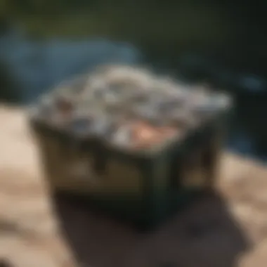 Optimal Bait Box Storage Solutions Bait box stored neatly in a fishing gear tackle bag