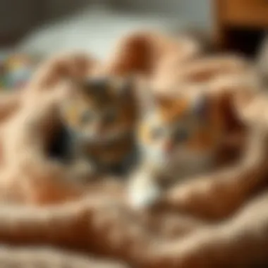 Cozy blanket for cats in a warm setting
