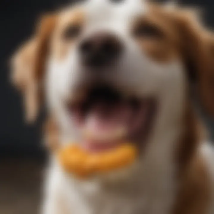 A happy dog with a shiny white smile, emphasizing the results of proper dental care.