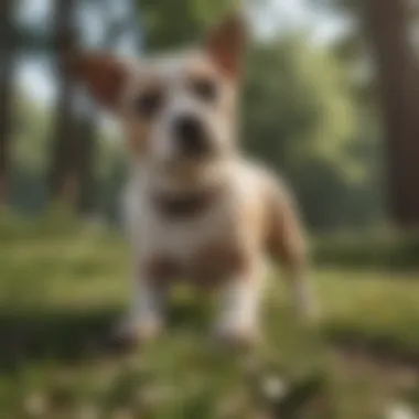 Playtime Bliss: Keeping Fleas at Bay Dog enjoying outdoor playtime