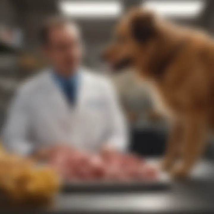 A veterinarian discussing dietary choices with a dog owner