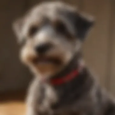 A well-groomed Schnoodle sitting proudly with a shiny coat