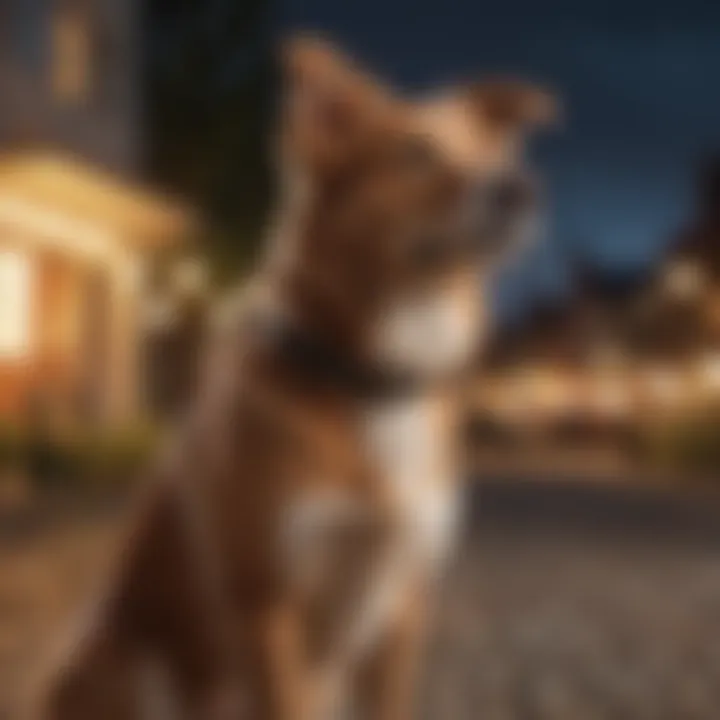 A dog owner using a smartphone app to track their pet's location