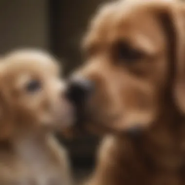 A heartwarming moment between a puppy and its owner