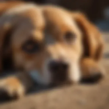 A serene moment of a dog resting, capturing its peaceful demeanor and cuteness.