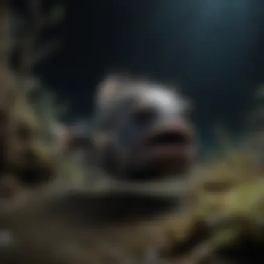 Habitat of the Deep Sea Angler Fish A representation of the angler fish's habitat in the dark oceanic trench