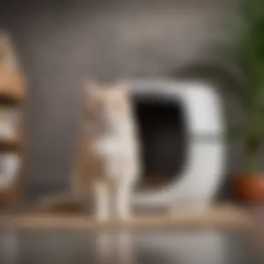 Choosing an Accessible Litter Box for Your Feline A cat calmly using a litter box designed for ease and accessibility