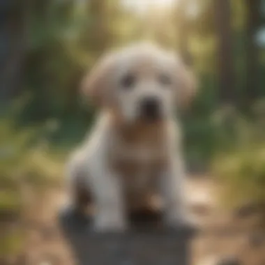 Adventure Awaits Labrador puppy enjoying outdoor playtime