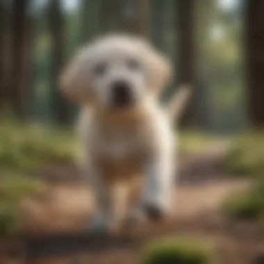 Curiosity in Motion Playful Labrador puppy exploring its surroundings