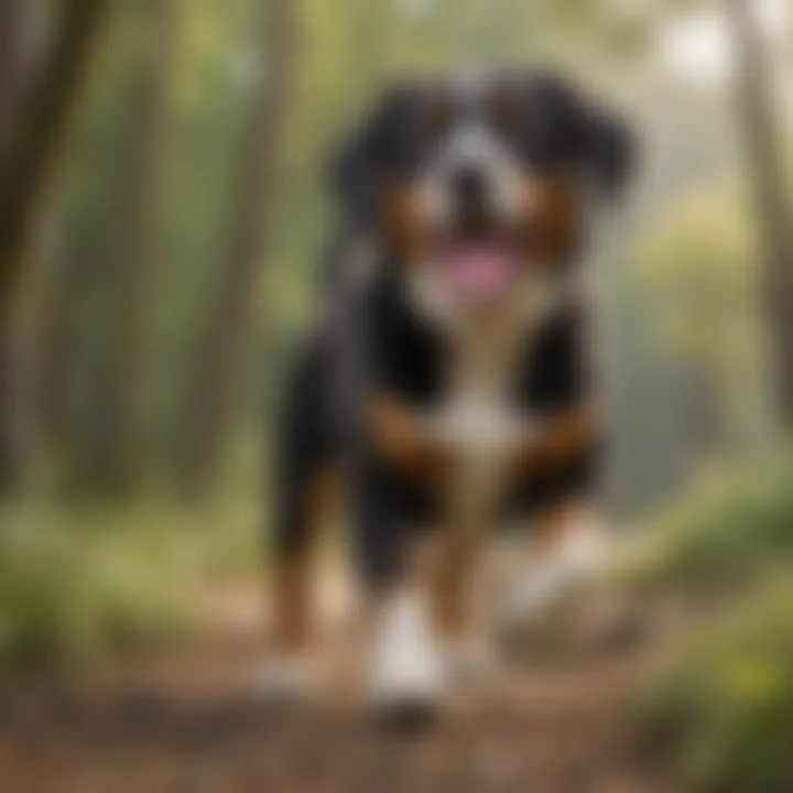 Energetic Entlebucher Mountain Dog engaging in outdoor activities