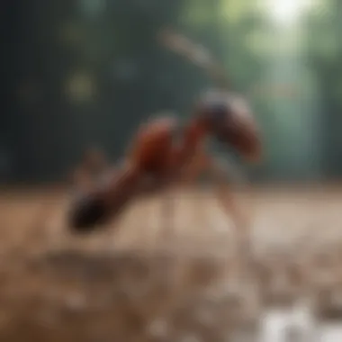 Ant trails highlighting feeding behavior