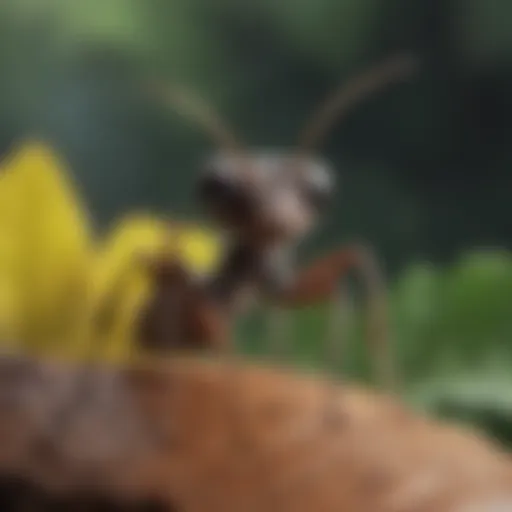 Close-up view of a Tennessee ant on a leaf