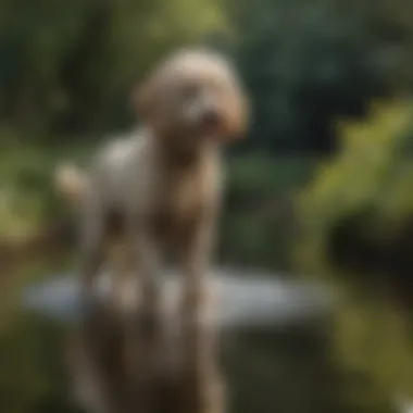 Ancient Water Retrievers An artistic depiction of ancient poodles retrieving objects from a body of water