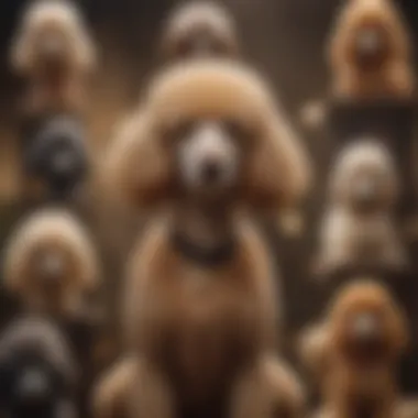 Cultural Significance A collage illustrating the diverse roles of poodles in different cultural settings