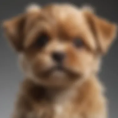 Close-up of a brown Maltese puppy showing its unique fur texture