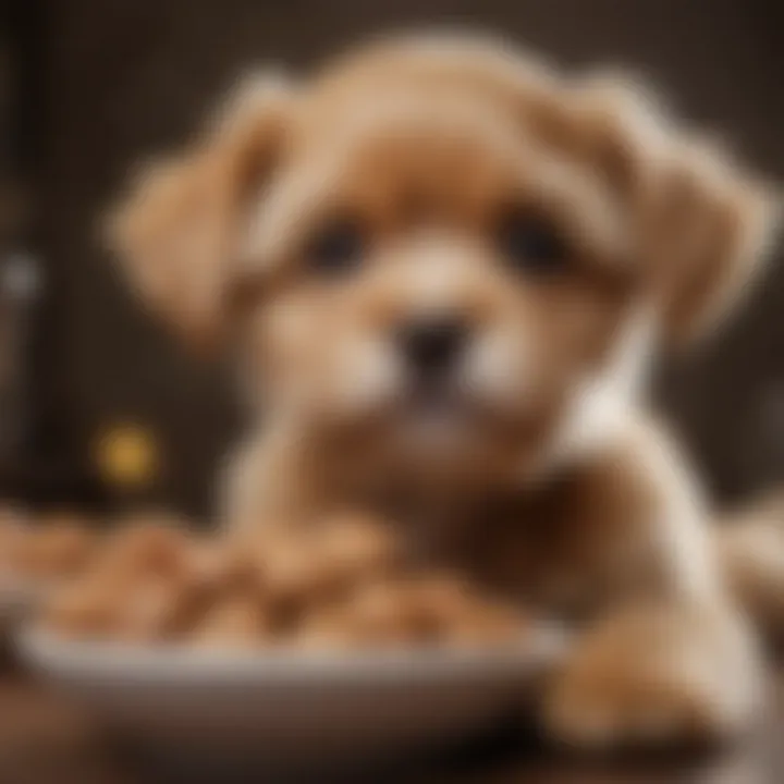 Illustration of the nutritional needs of brown Maltese puppies