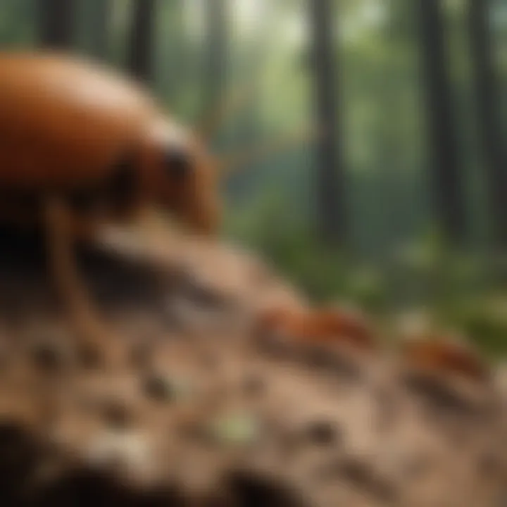 Illustration depicting termite vision in a forest environment