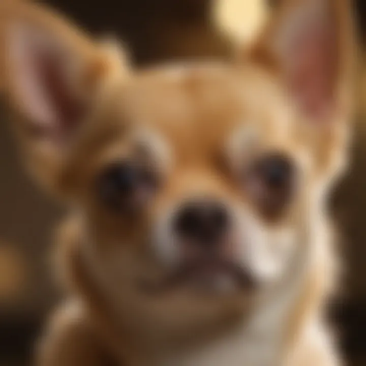 Close-up of a Chihuahua's face showcasing its unique features