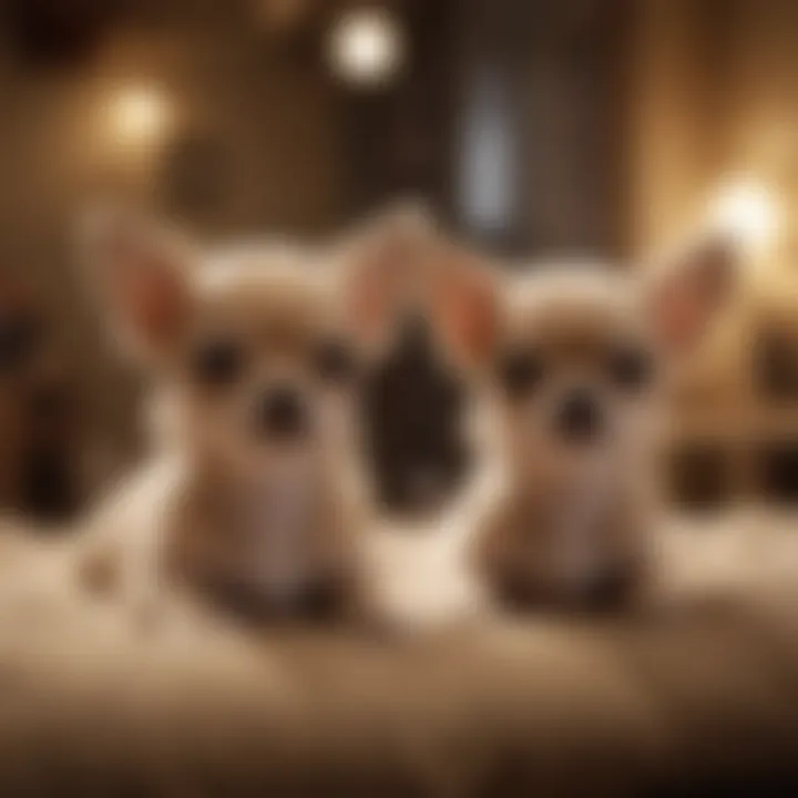 A range of Chihuahua puppies in a cozy indoor environment