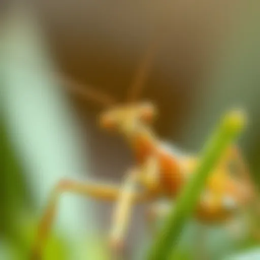 Close-Up of a Praying Mantis Close-up of a praying mantis in natural habitat