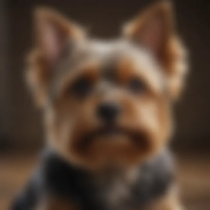 A close-up of Yorkshire Terrier features highlighting their unique characteristics.