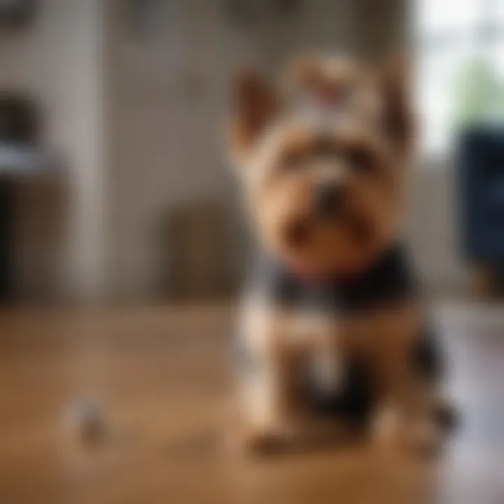 A Yorkshire Terrier in a modern home environment, symbolizing companionship.