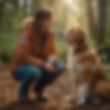 A peaceful setting illustrating the emotional support provided by a companion dog to an individual