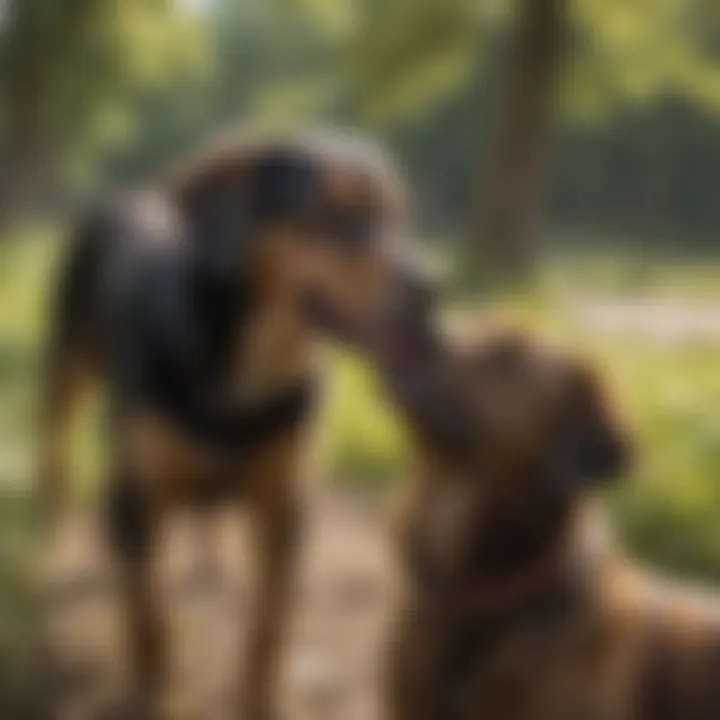 A joyful companion dog enjoying a moment of playfulness in a serene environment