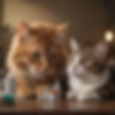 Administering Medication Pet owner administering medication to a cat