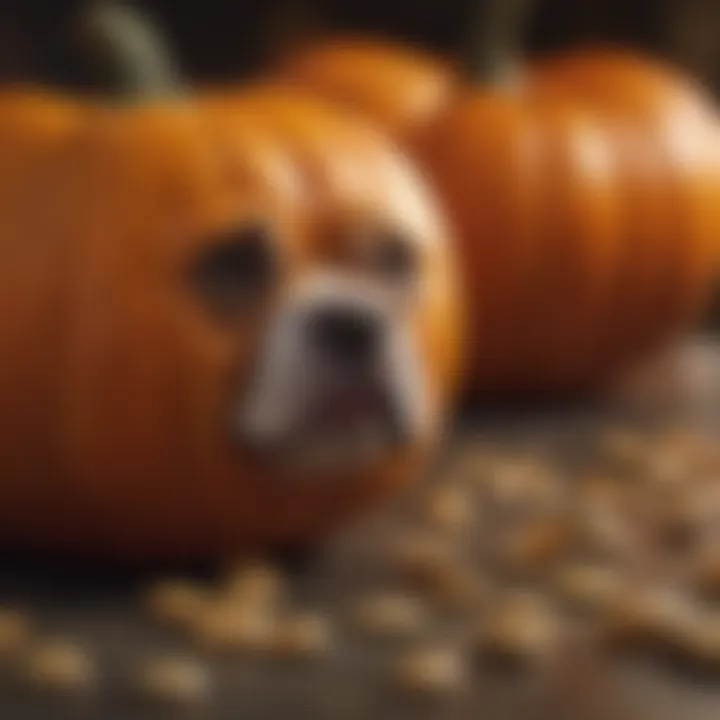 Pumpkin seeds and flesh showcasing its benefits for canine dietary needs