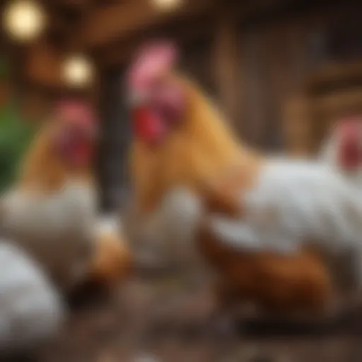 A vibrant display of various bantam chicken breeds showcasing their unique plumage and sizes