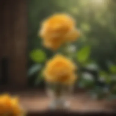 A serene scene of yellow roses in nature, representing their timeless beauty.