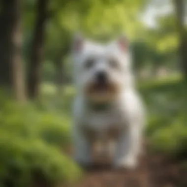 West Highland Terrier in a lush green park