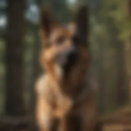 A majestic German Shepherd standing guard