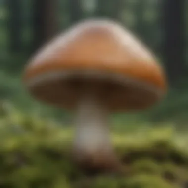 A detailed close-up of a toxic mushroom in its natural habitat