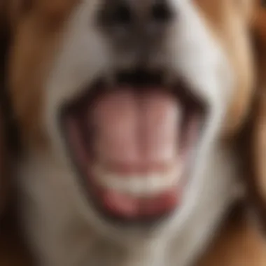 Close-up of a dog's mouth showcasing dental health