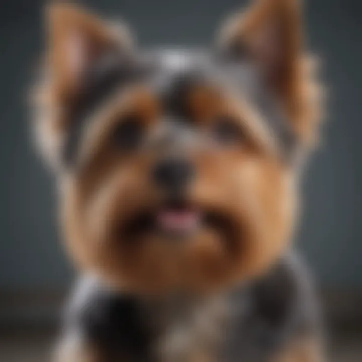 A Yorkshire Terrier in a vet consultation about allergies