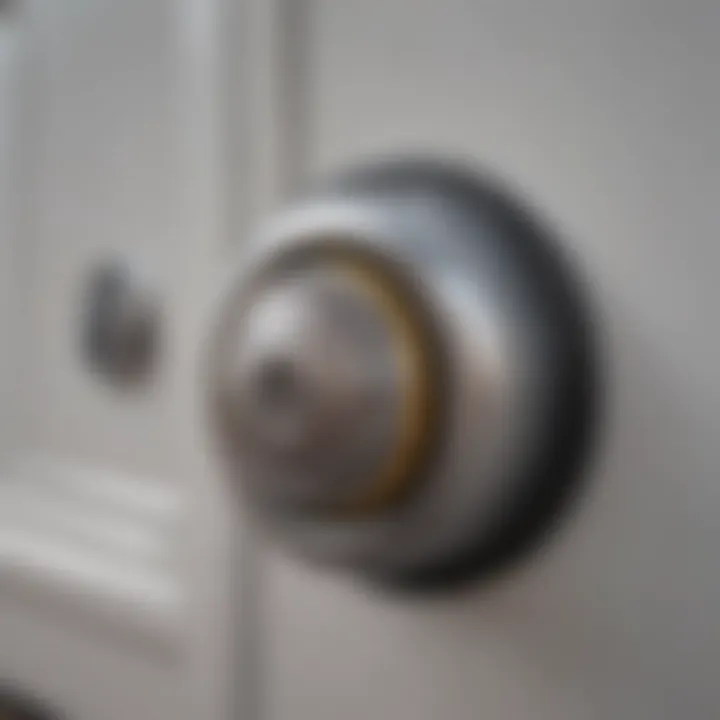 Close-up of an auto locking mechanism in a pet door
